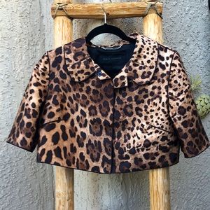 *Dolce & Gabbana* Leopard Silk Crop Jacket Size 42